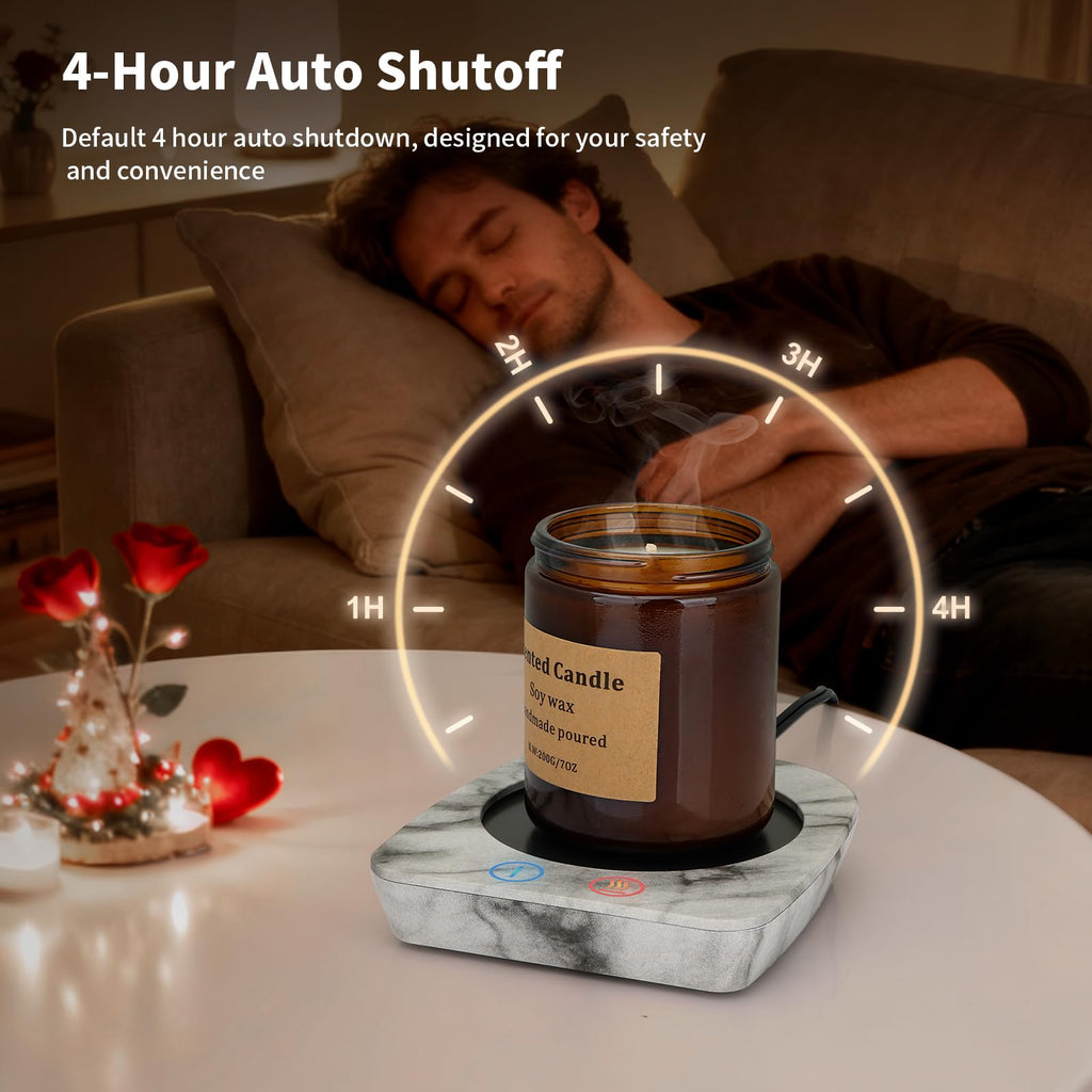 VOBAGA Imitation Wood Grain Coffee Cup Warmer & Mug Warmer for Desk, Electric Coffee Warmer Plate with 3-Temp Settings for Tea, Cocoa, Milk with Auto Shut Off After 4 Hours, Coffee Gifts for Women Men