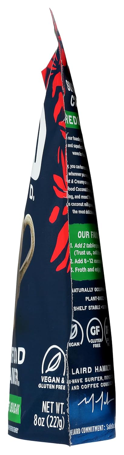 Laird Superfood Non-Dairy Coconut Powder Creamer - Sweet & Creamy + Adaptogens - Superfood Creamer with Functional Mushrooms - Non-GMO, Vegan, 8 oz. Bag, Pack of 1