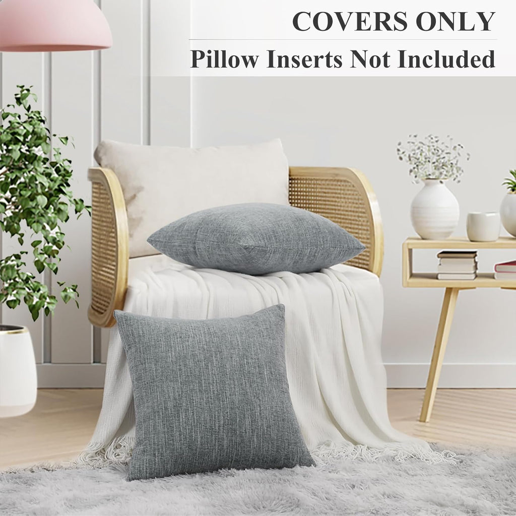 Grey Chenille Throw Pillow Covers