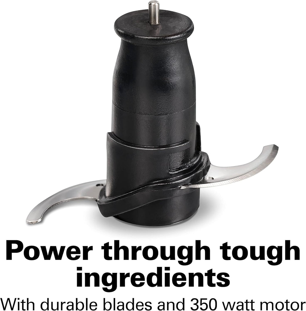 Hamilton Beach Electric Vegetable Chopper & Mini Food Processor, 3-Cup, 350 Watts, for Dicing, Mincing, and Puree, Black (72850)