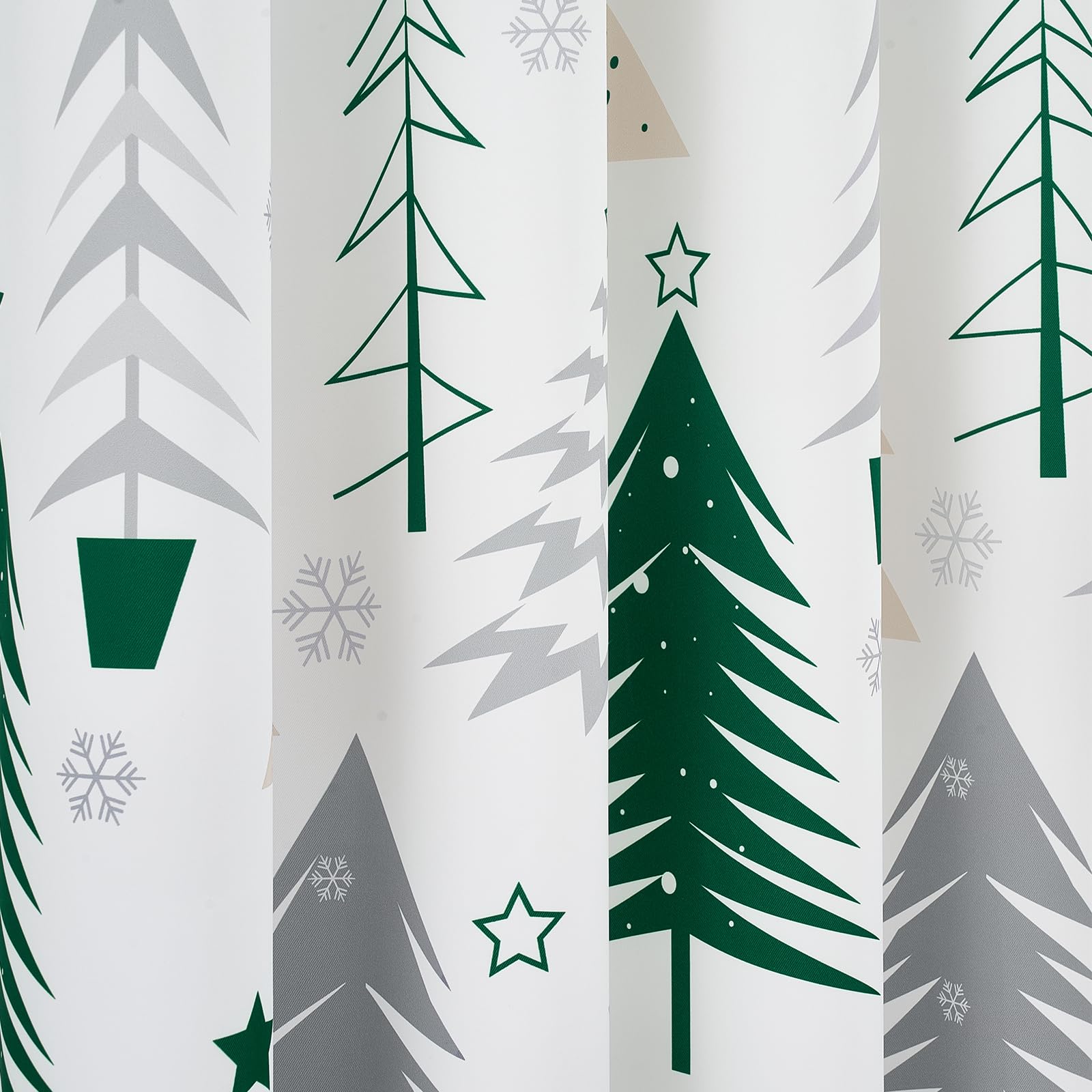 Topfinel Christmas Curtains 84 Inch Length for Living Room 2 Panels Set,Grommet Xmas Decoration Window Curtains with Christmas Tree and Snowflake Print for Bedroom,Set of 2,52x84 Inches Long,White