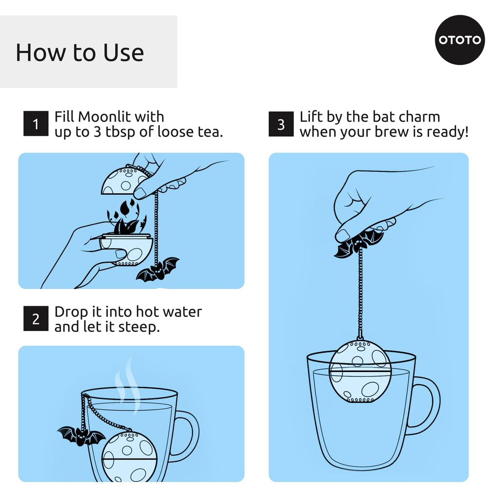 Cute Tea Infuser by OTOTO - Loose Leaf Tea Steeper, Tea Accessories, Tea Diffusers, Tea Infuser for Loose Leaf Tea, Tea Strainers, Cute Gifts, Tea Gift Set, Kitchen Gifts, Cooking Gadgets