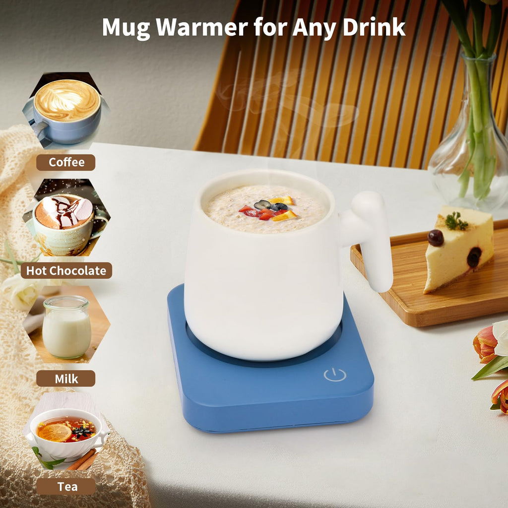 VOBAGA Imitation Wood Grain Coffee Cup Warmer & Mug Warmer for Desk, Electric Coffee Warmer Plate with 3-Temp Settings for Tea, Cocoa, Milk with Auto Shut Off After 4 Hours, Coffee Gifts for Women Men