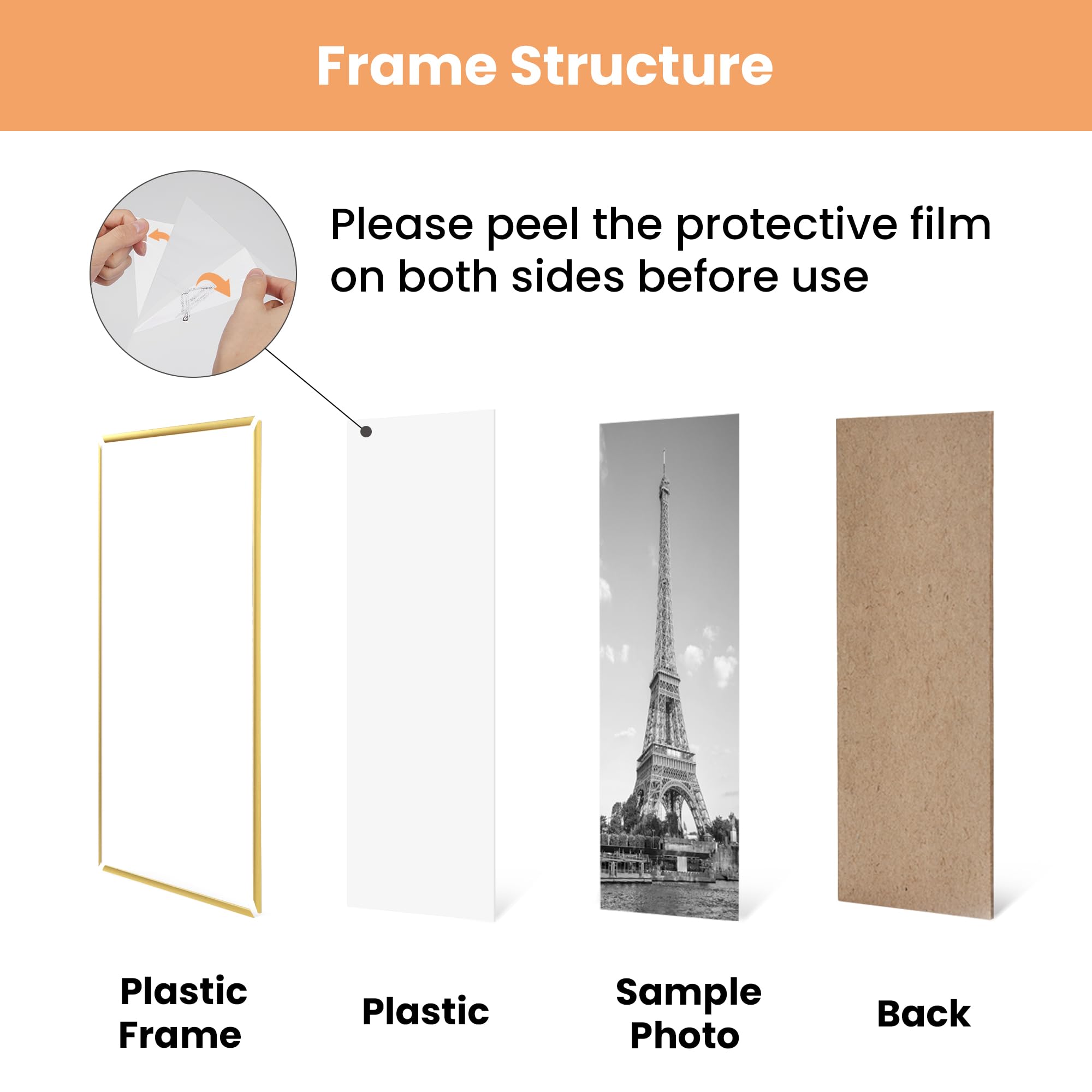 upsimples 12x16 Picture Frame Black 3 Pack, Scratch-Proof Poster Frames 12 x 16 for Photo Gallery - Slide-In Strips, Horizontal or Vertical Wall Mounting