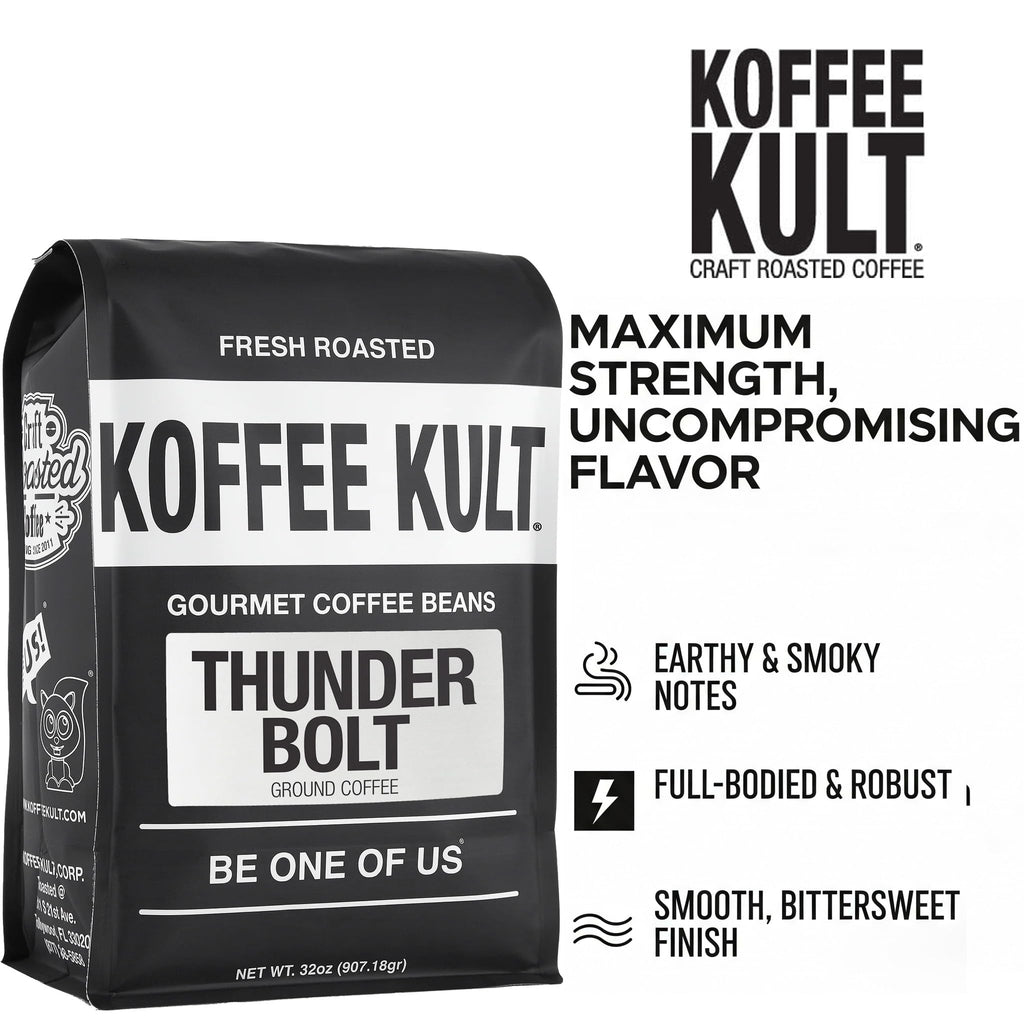 Koffee Kult Koffee Kult Medium Roast Smooth and Flavorful Ground Coffee - Perfect for a Relaxing Cup Anytime (Medium Roast, 32oz)