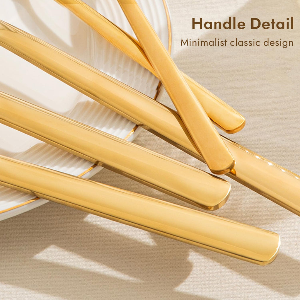 KINGSTONE Large Hostess Serving Utensils Set, 18/10 Stainless Steel Heavy Duty 10-inch Serving Utensils, Slotted Spoons, Forks, Tongs, Cake Pie Server for Buffet, Wedding, Party