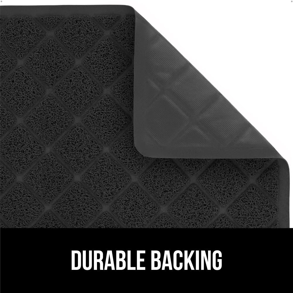 GORILLA GRIP Cat Litter Box Mat, Water Resistant, US Designed Kitty Litter Trapping Mats, Easy to Clean, Scatter Control, Less Mess and Clean Floors, Kitten Supplies for Indoor Cats, 24x17 Grey