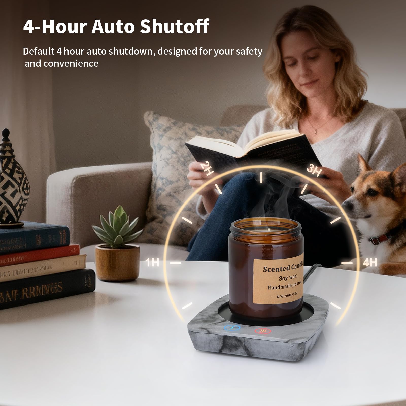 VOBAGA Imitation Wood Grain Coffee Cup Warmer & Mug Warmer for Desk, Electric Coffee Warmer Plate with 3-Temp Settings for Tea, Cocoa, Milk with Auto Shut Off After 4 Hours, Coffee Gifts for Women Men