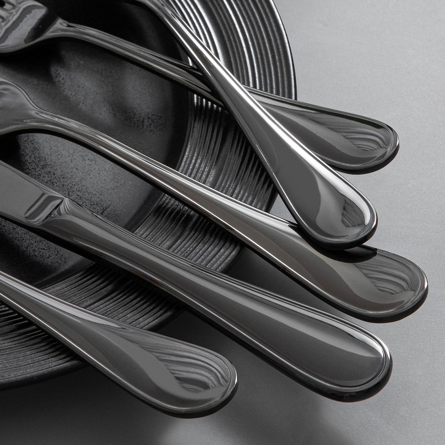 KINGSTONE 20 Piece Teardrop Silverware Set for 4, 18/10 Stainless Steel Flatware Set, Modern Design Cutlery Set for Home/Hotel/Wedding,Mirror Polished and Dishwasher Safe