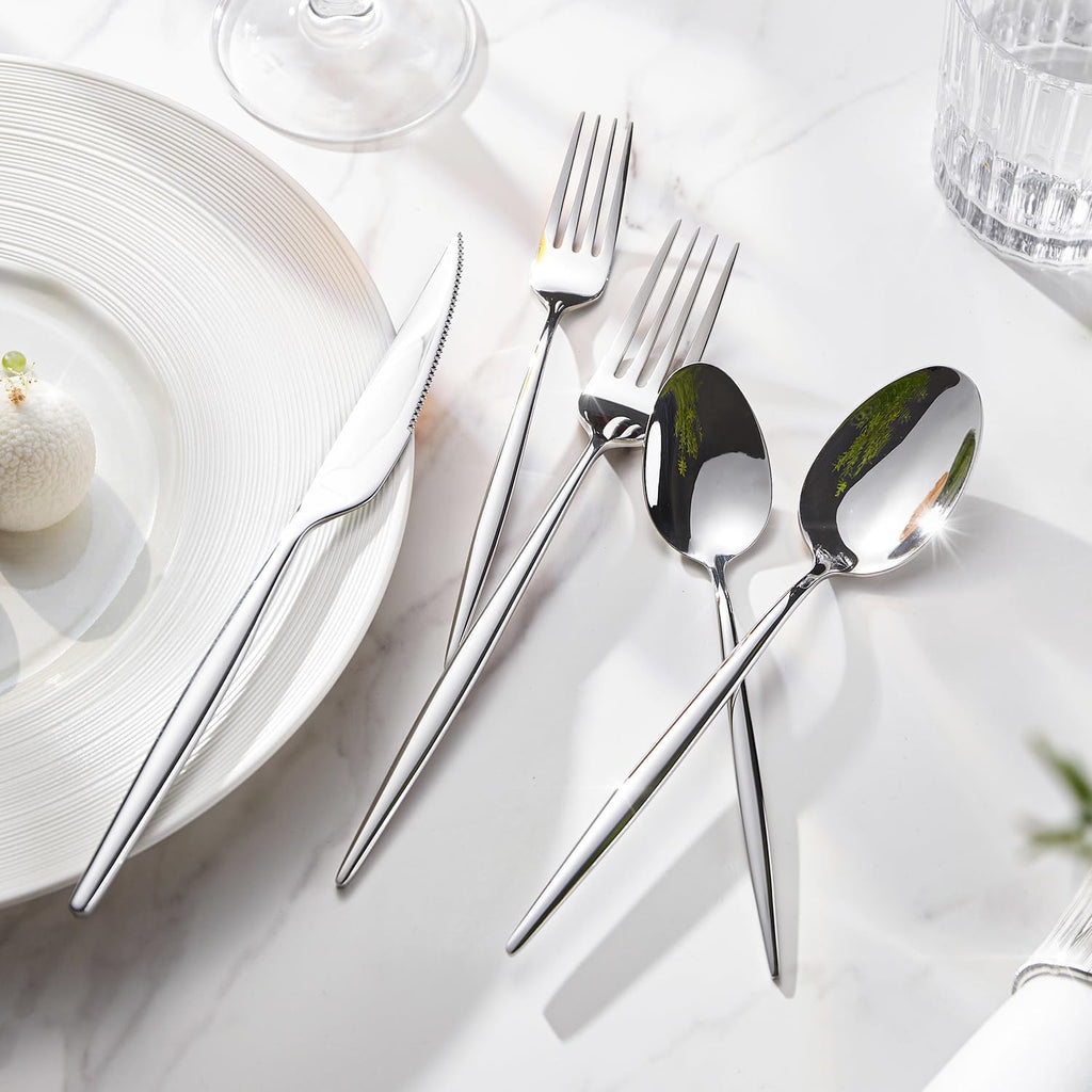 KINGSTONE Silverware Set, 20-Piece Flatware Set Cutlery Set Premium 18/10 Stainless Steel, Tableware Include Forks Knives Spoons for Home Kitchen Restaurant Wedding, Dishwasher Safe