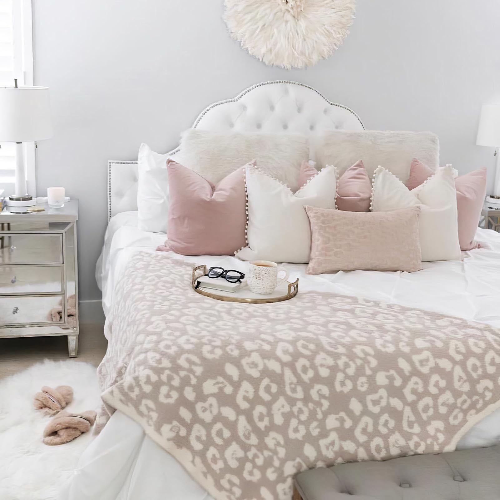 Top Finel Blush Pink Throw Pillow Covers 18x18 Inches for Couch Aesthetic Decorative Sofa Pillow Covers Set of 2 Soft Velvet Cushion Cover Pillow Cases with Pom-poms for Bedroom Livingroom Office Car