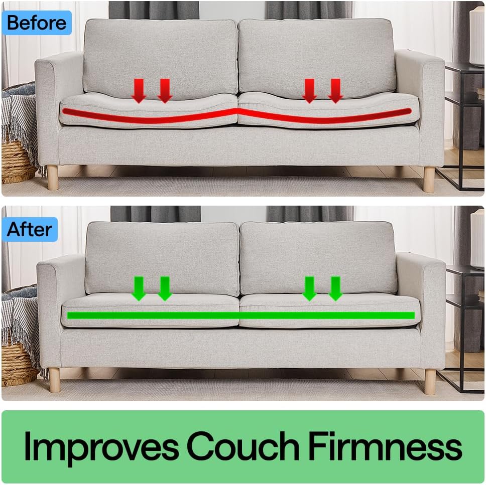 GORILLA GRIP Heavy Duty Couch Cushion Support Board to Fix Sagging Sofas, 21.5 x 70 Sofa, Thick Plywood Boards Add Strong Seat Supports, Stays in Place, Replacement Stuffing Under Couches, Grey