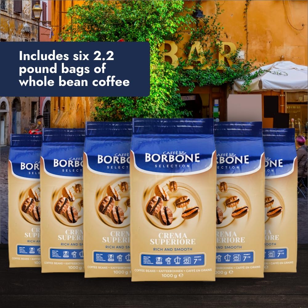 Caffè Borbone Crema Superiore Whole Bean Coffee, Arabica and Robusta Blend, Medium Roast, 2.2 lb Bag (Pack of 1)