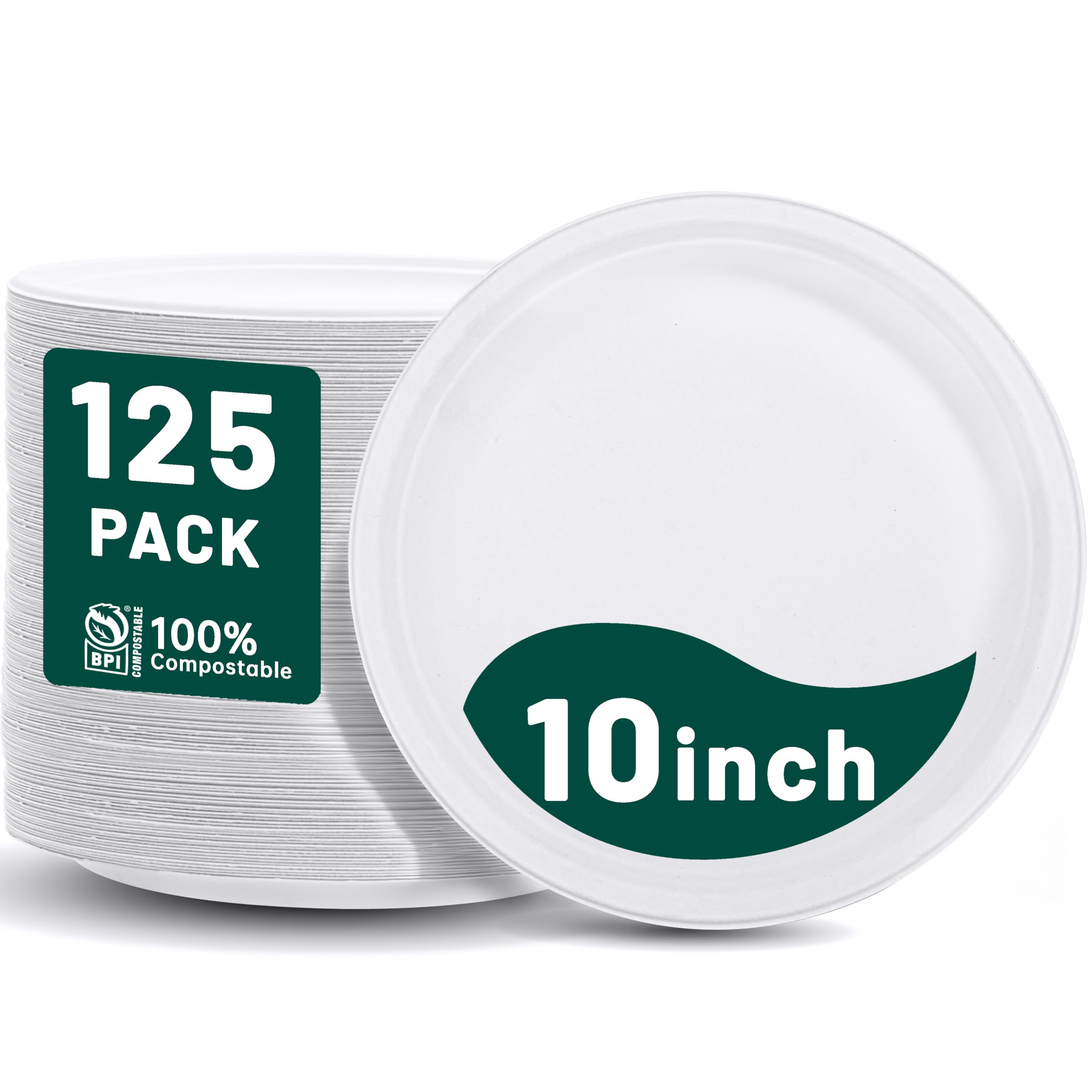 DaYammi 100% Compostable Oval Paper Plates 12 Inch, 60-Pack Heavy Duty Paper Plates Bulk,Biodegradable Bagasse,Eco-Friendly Disposable Dinner Plate for BBQ,Picnic,Party (BPI Certified,Microwaveable)