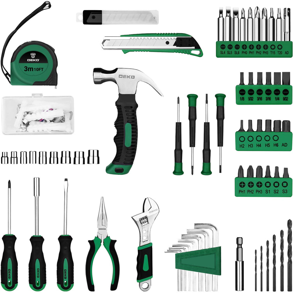 DEKOPRO Tool Set：Tool Kit with 8V Cordless Drill,Tool Box with Drill,Hand Drill Set for Men & Women,Home Tool Kits for House Repair,Handyman,DIY 126 Piece