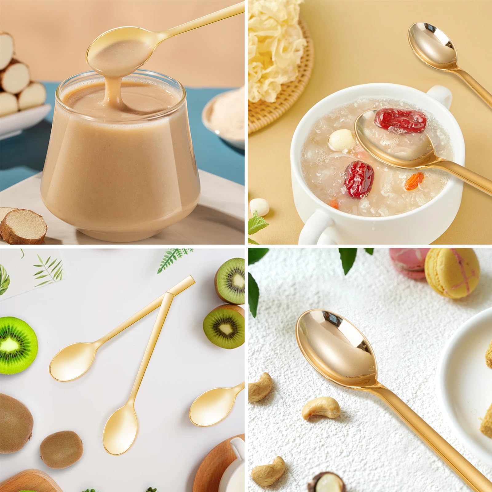 DaYammi 100Pcs Gold Plastic Spoons, Disposable Silverware, plastic Cutlery Heavy Duty Disposable Flatware Dinnerware Perfect for Dinner Parties, Gold disposable Spoons for Party Wedding Dinner