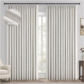 Extral Wide Curtains, Pinch Pleated 100% Blackout Linen Drapery Panels with Hooks, Pinch Pleat Drapes for Patio Sliding Door Large Window Living Room Track, 72" Wx96 L 2 Panel