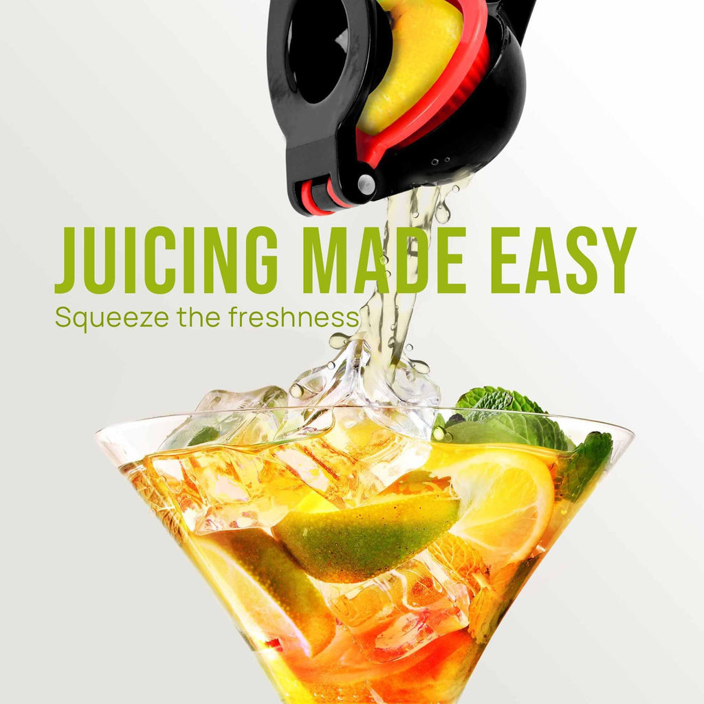 Zulay Kitchen Metal 2-in-1 Lemon Squeezer - Sturdy Max Extraction Hand Juicer Lemon Squeezer Gets Every Last Drop - Easy to Clean Manual Citrus Juicer - Easy-Use Lemon Juicer Squeezer - Yellow/Green