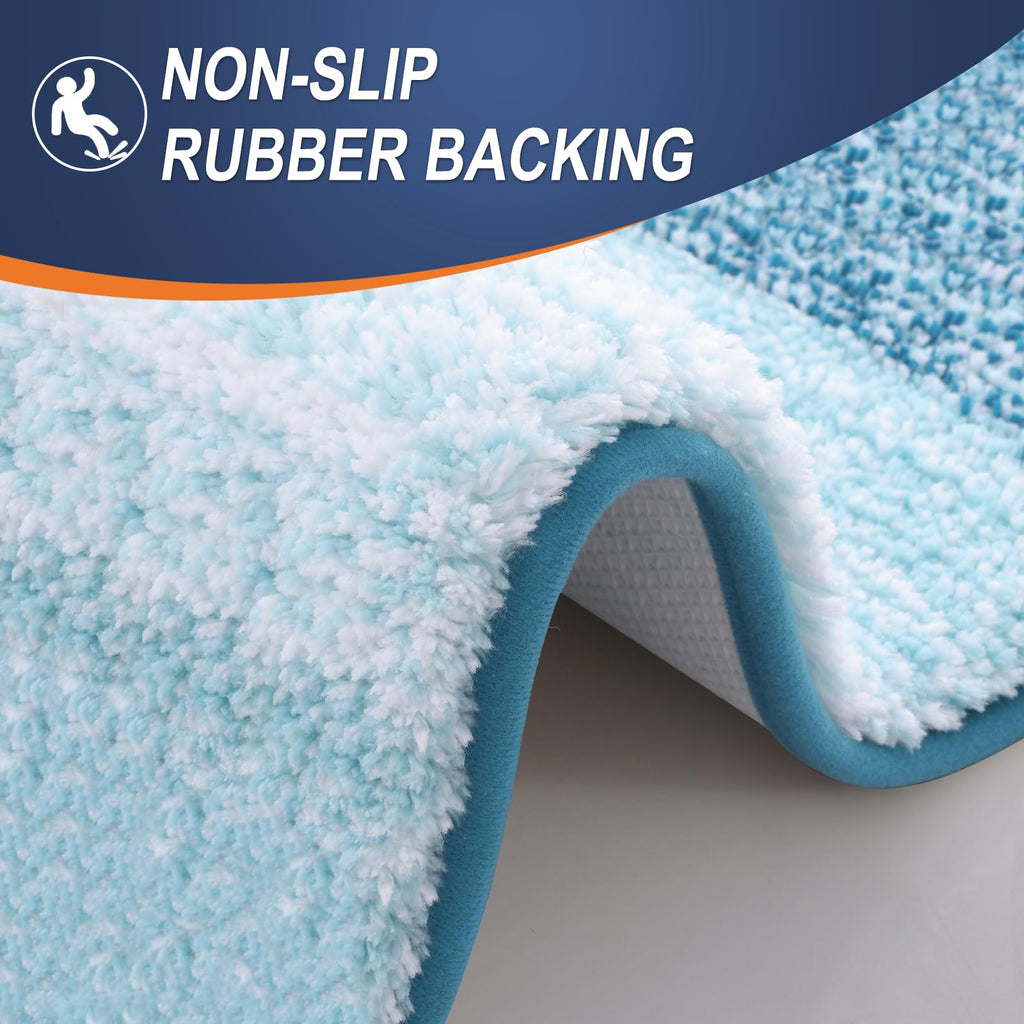 OLANLY Bathroom Rugs Sets 3 Piece, Soft Absorbent Microfiber Bath Mats and U-Shaped Contour Toilet Rug, Machine Wash Dry, Plush Shaggy Bath Mat Set for Bathroom (30"x20"+24"x16"+24"x20", Grey)