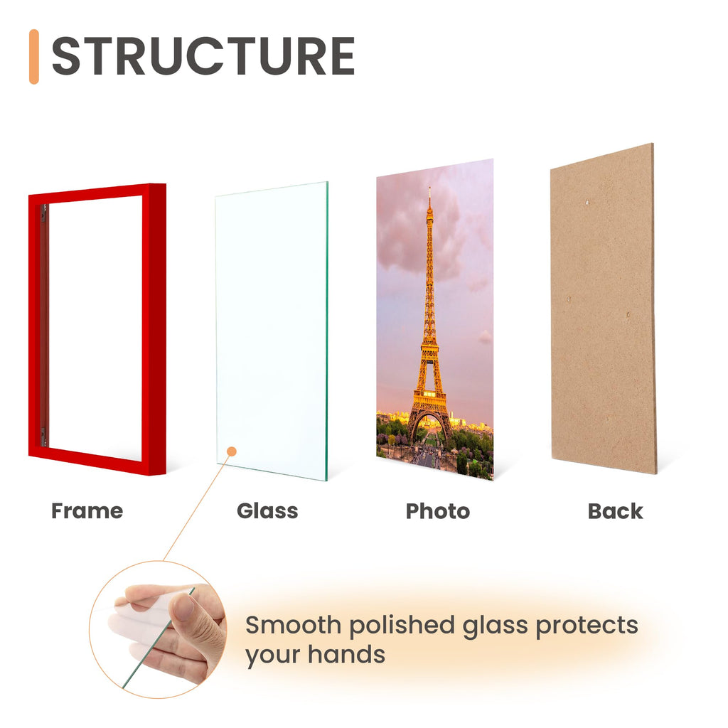 upsimples 5x7 Picture Frame Set of 3, Made of High Definition Glass for 5 x 7 Black Frames, Wall and Tabletop Display Thin Border Photo Frame for Home Décor