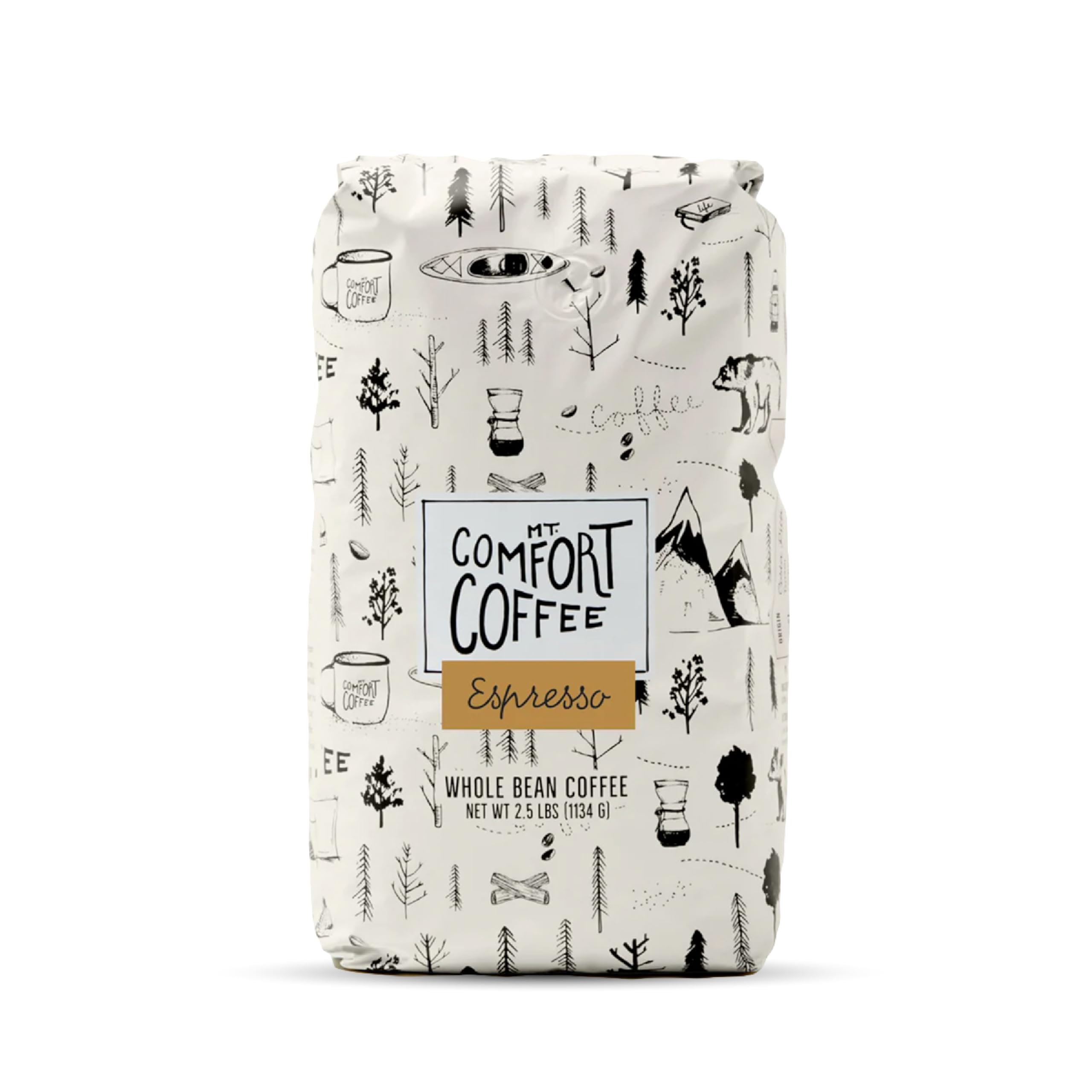 Mt. Comfort Coffee Organic Peru Medium Roast, 2.5 Pounds - Flavor Notes of Nutty, Chocolate, & Citrus - Sourced From Small, Peruvian Coffee Farms - Roasted Whole Beans