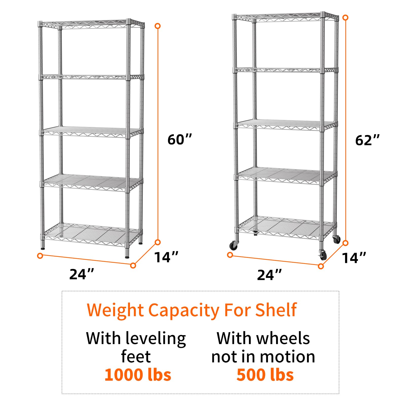 SINGAYE 3 Small Shelves Storage Shelf Wire Shelving Unit Metal Shelf Adjustable Organizers Storage Shelving with Wheels for Bathroom Laundry Room Kitchen Pantry11.5”D x 17.5”W x 30.5”H White