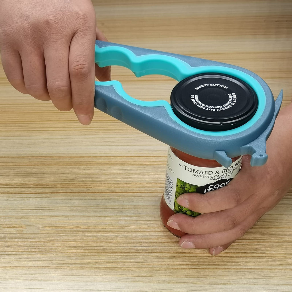 Otstar 6-in-1 Jar Opener & Bottle Opener Set for Weak Hands - Multi-Function Kitchen Opener Tool for Seniors with Arthritis, Elderly - Includes Jar Lid Gripper Pad, Corkscrew Opener