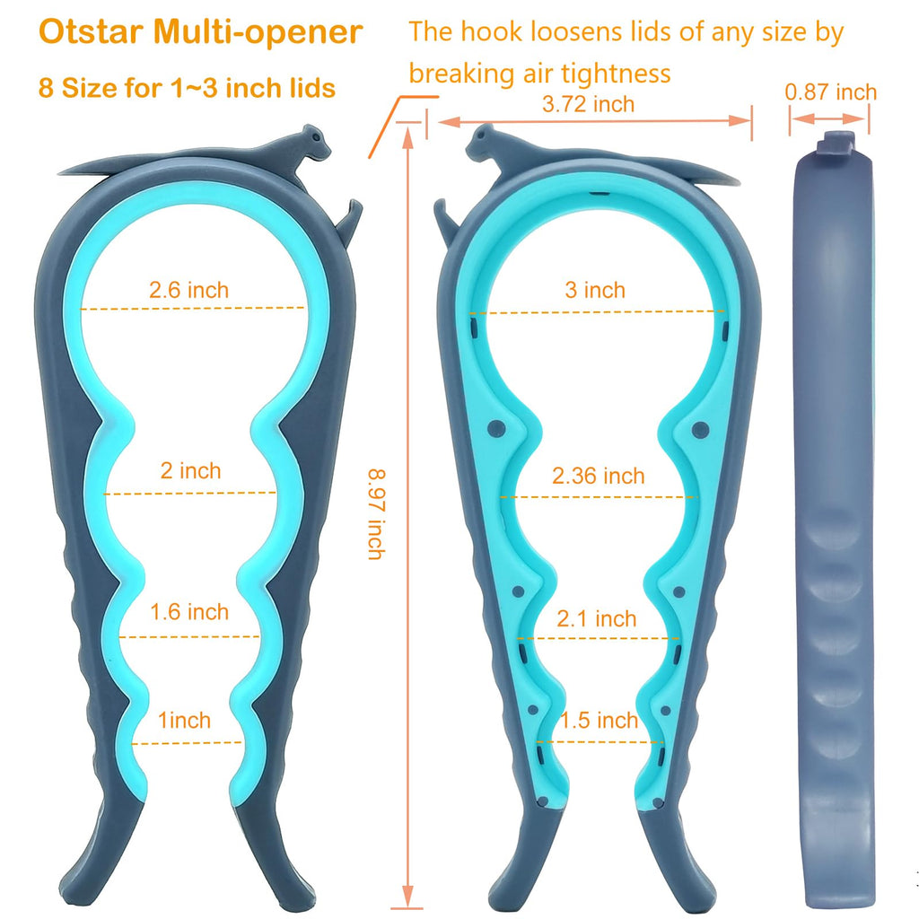 Latest Jar Opener and 5 in 1 Bottle Opener with Rubber Jar gripper Pad Ideal for Seniors with arthritis Weak Hands and Low Strength