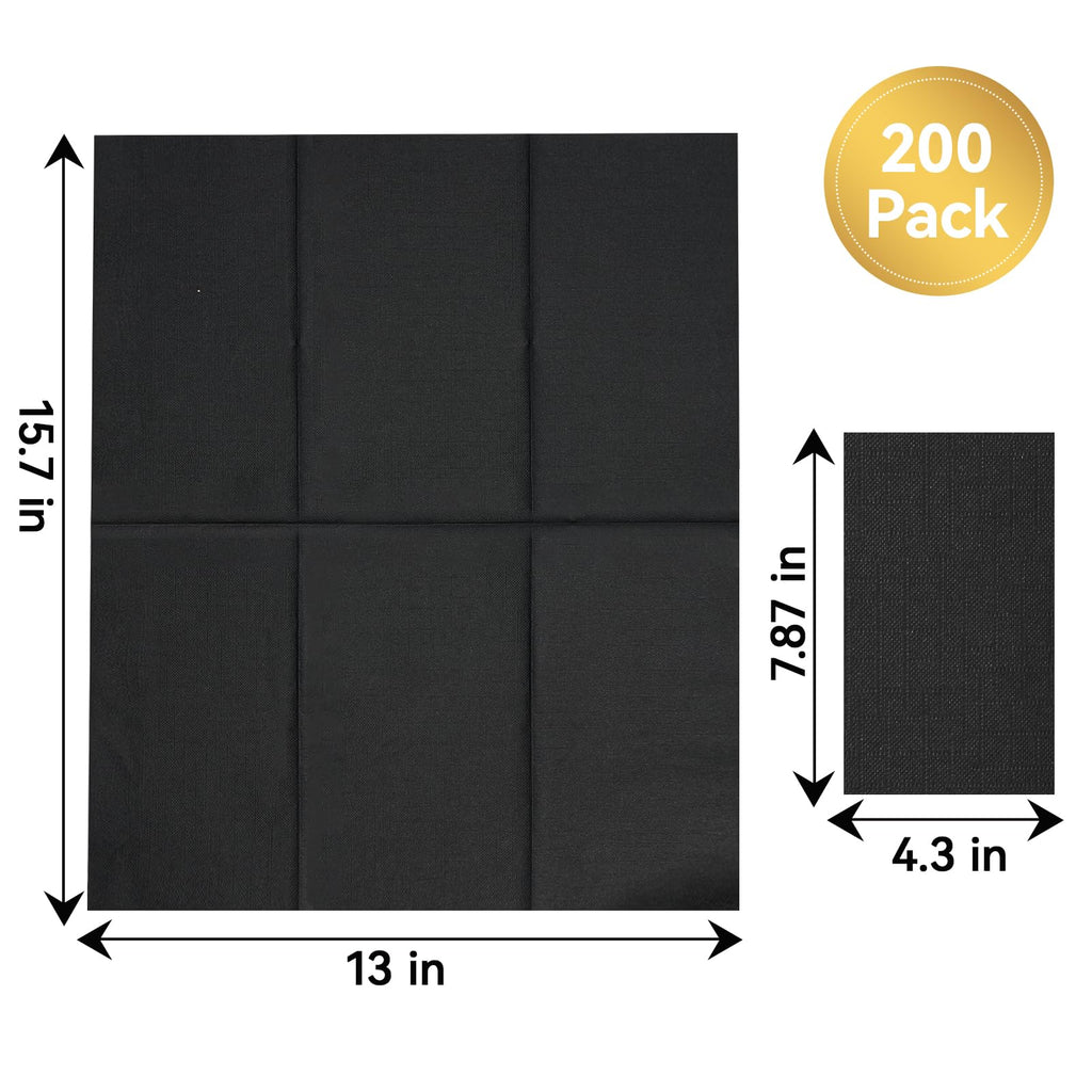 Vplus 1000 Pack Black Cocktail Napkins, Elegant Beverage Napkins, 3-Ply Disposable Paper Napkins 4.9x4.9 inch, Perfect for Restaurant, Bar, Party, Wedding, Dessert Napkins