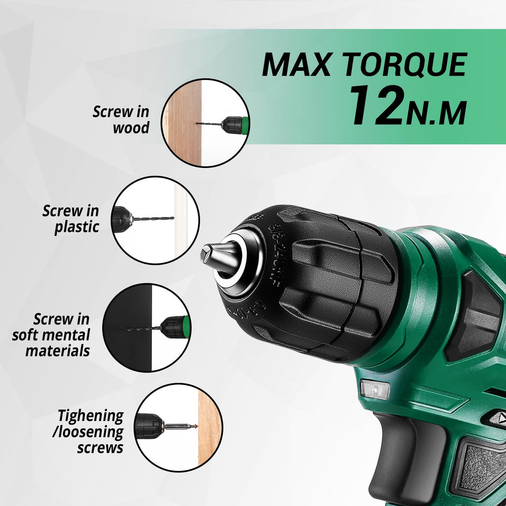 DEKOPRO Tool Set：Tool Kit with 8V Cordless Drill,Tool Box with Drill,Hand Drill Set for Men & Women,Home Tool Kits for House Repair,Handyman,DIY 126 Piece