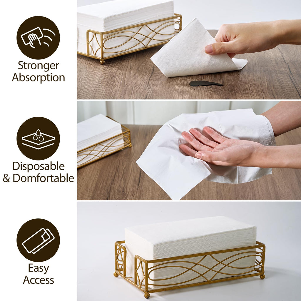 Vplus 510 Pack Paper Napkins Guest Towels Disposable Premium Quality 2-ply Dinner Napkins Disposable Soft, Absorbent, for Kitchen, Parties, Dinners or Events(White)