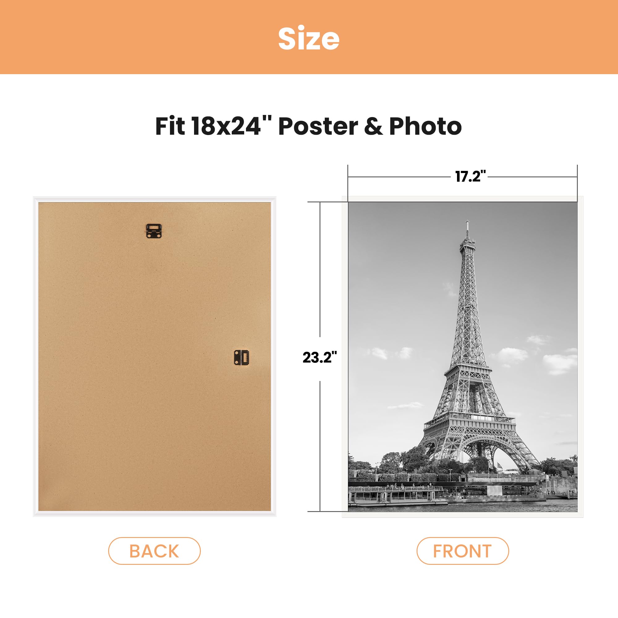 upsimples 12x16 Picture Frame Black 3 Pack, Scratch-Proof Poster Frames 12 x 16 for Photo Gallery - Slide-In Strips, Horizontal or Vertical Wall Mounting