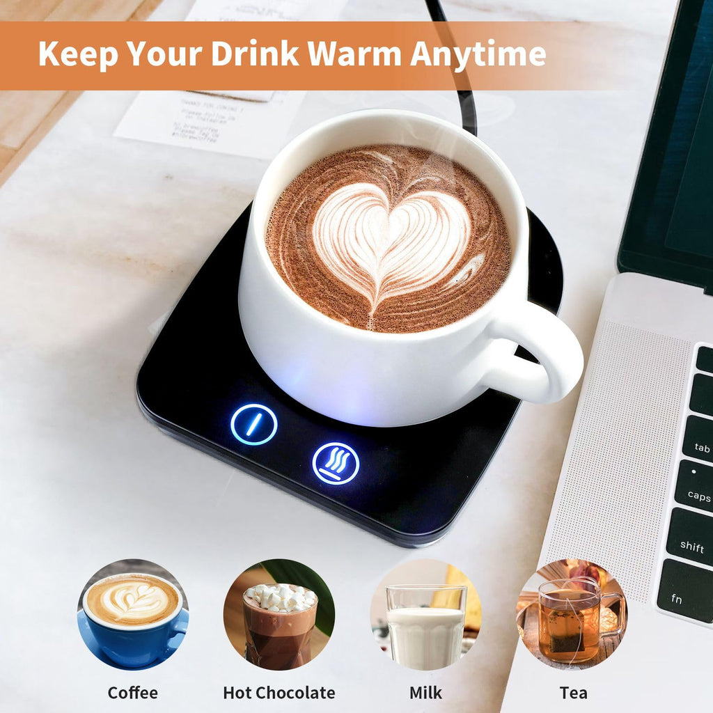 VOBAGA Imitation Wood Grain Coffee Cup Warmer & Mug Warmer for Desk, Electric Coffee Warmer Plate with 3-Temp Settings for Tea, Cocoa, Milk with Auto Shut Off After 4 Hours, Coffee Gifts for Women Men