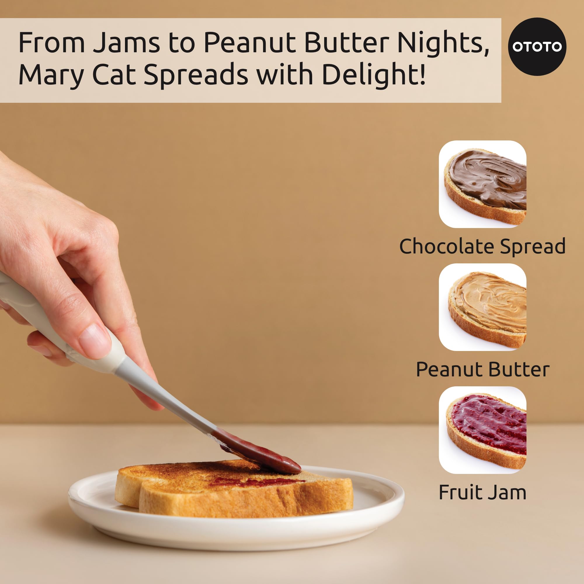 OTOTO Splatypus Jar Spatula for Scooping and Scraping - Unique Fun Cooking Kitchen Gadgets for Foodies - BPA-free & 100% Food Safe - Crepe Spreader