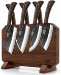 HOSHANHO 8 Pieces Butcher Kitchen Knife Set, Hand Forged High Carbon Stainless Steel Magnetic Knife Block Set, Ultra Sharp Chef Knives Set with Meat Cleaver Knife & Bone Chopper Knives Gift for Men