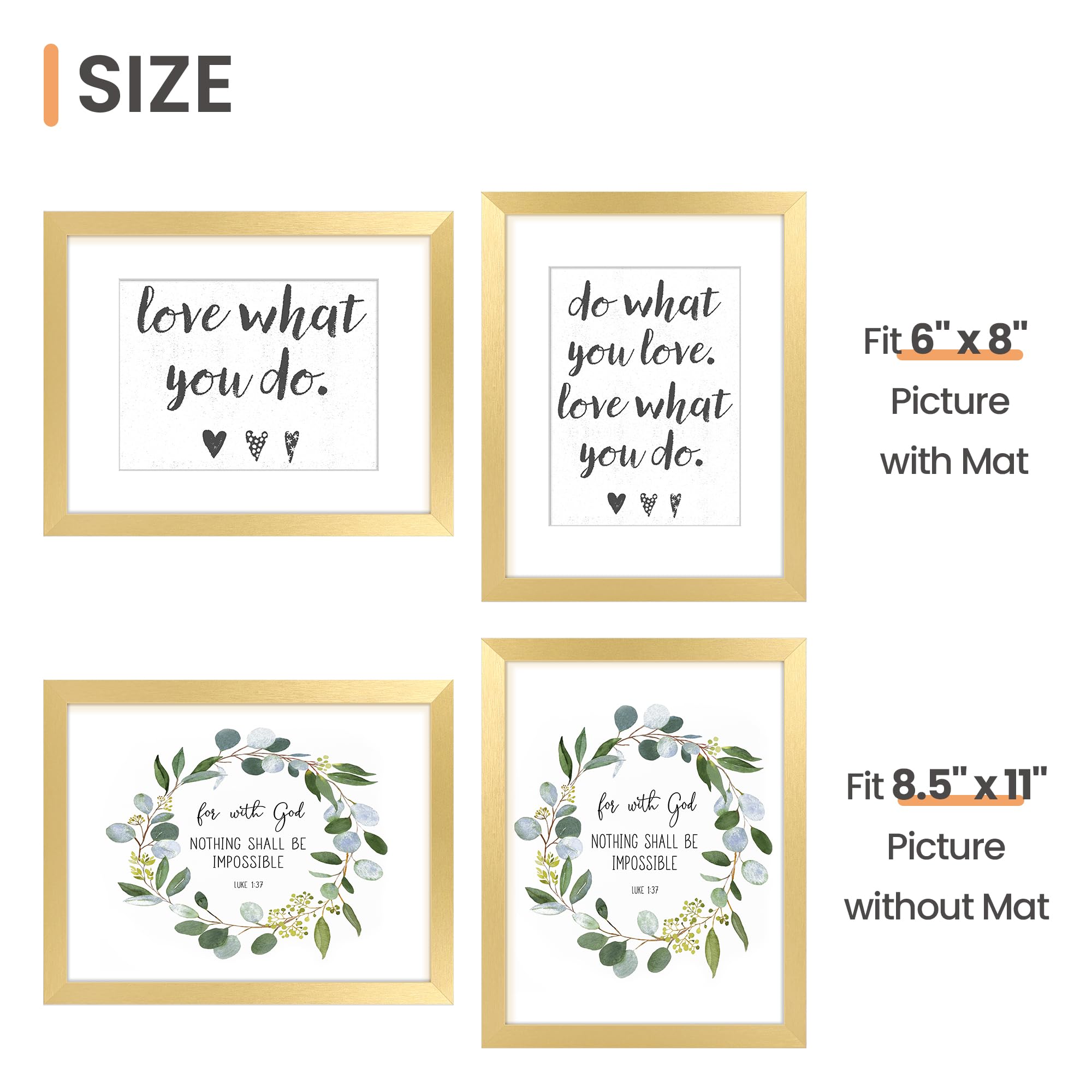 upsimples 5x7 Picture Frame Set of 10, Display Pictures 4x6 with Mat or 5x7 Without, Multi Photo Frames Collage for Wall or Tabletop Display, Black