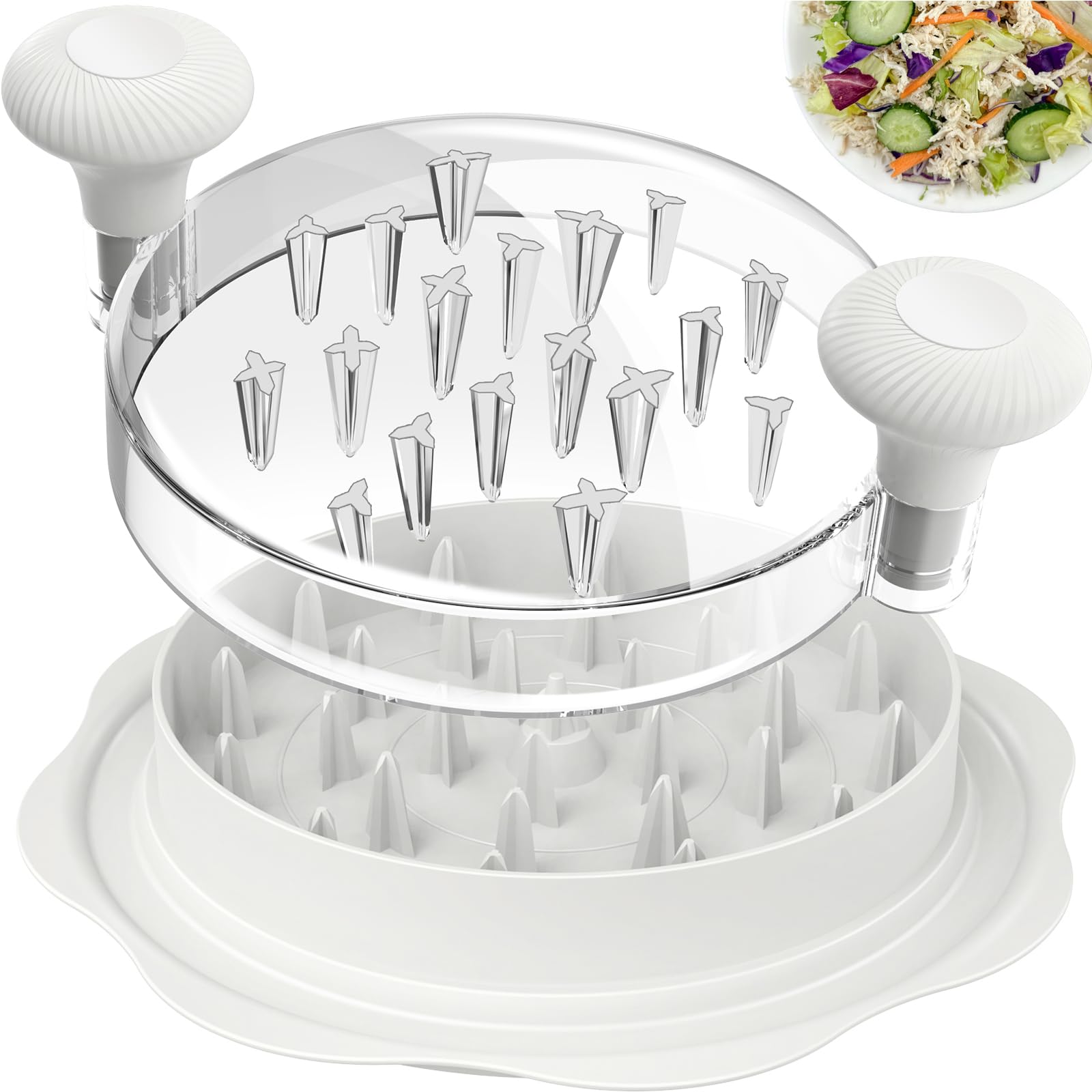 Ukeetap 10" Pro Chicken Shredder Tool Twist Large for Kitchen, BPA-Free Food-Safe Meat Grinder, Visible Chicken Breast Meat Shredder with Strong Anti-Slip Bottom & Ergonomic Handle, Black