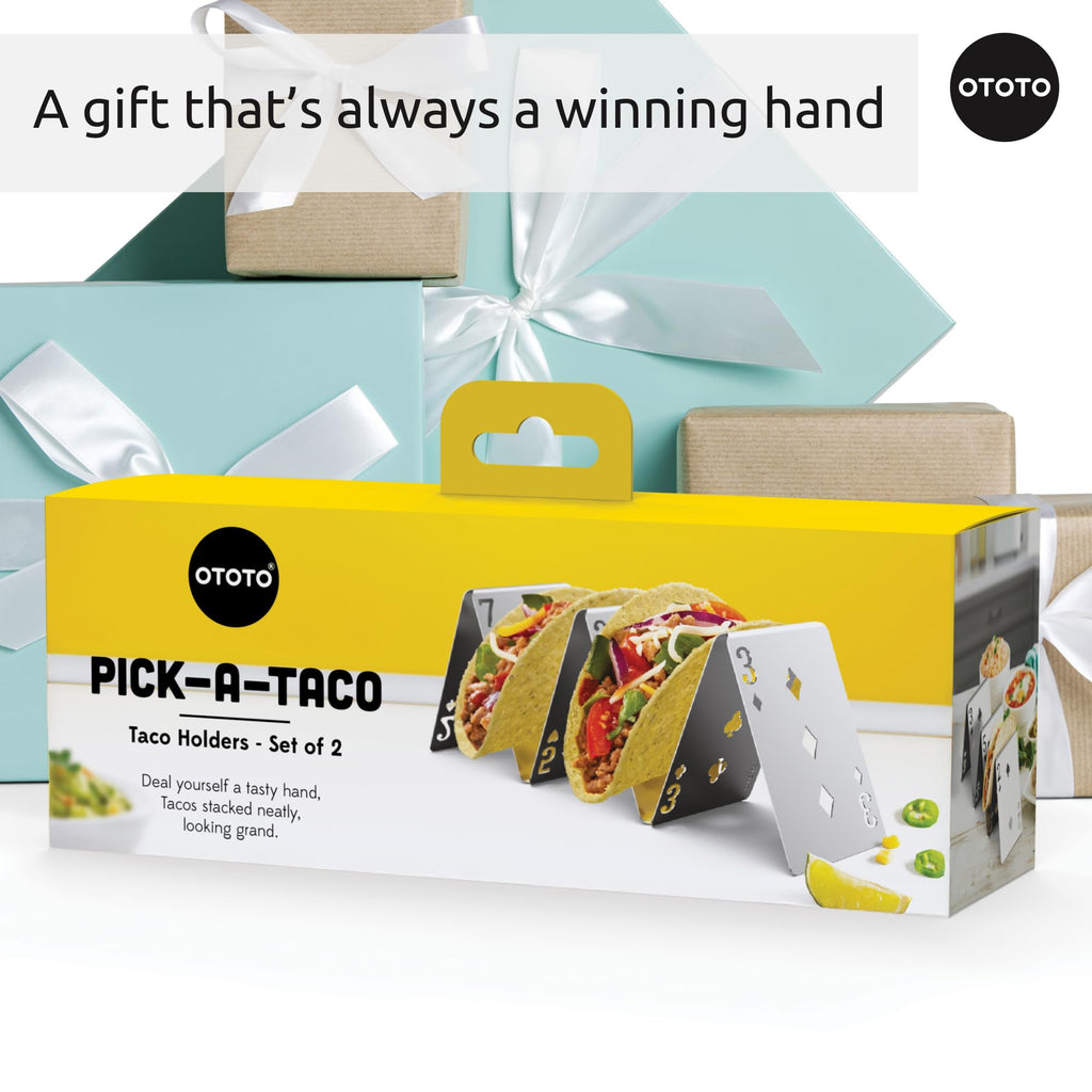 NEW - OTOTO Catos Taco Holder Set of 3 - Taco Shell Holder, Taco Stand, Taco Tray, Cute Kitchen Accessories, Weird Gifts, Cooking Gifts, Funny Gifts, Taco Stands for 3 Tacos, Fun Kitchen Gadgets