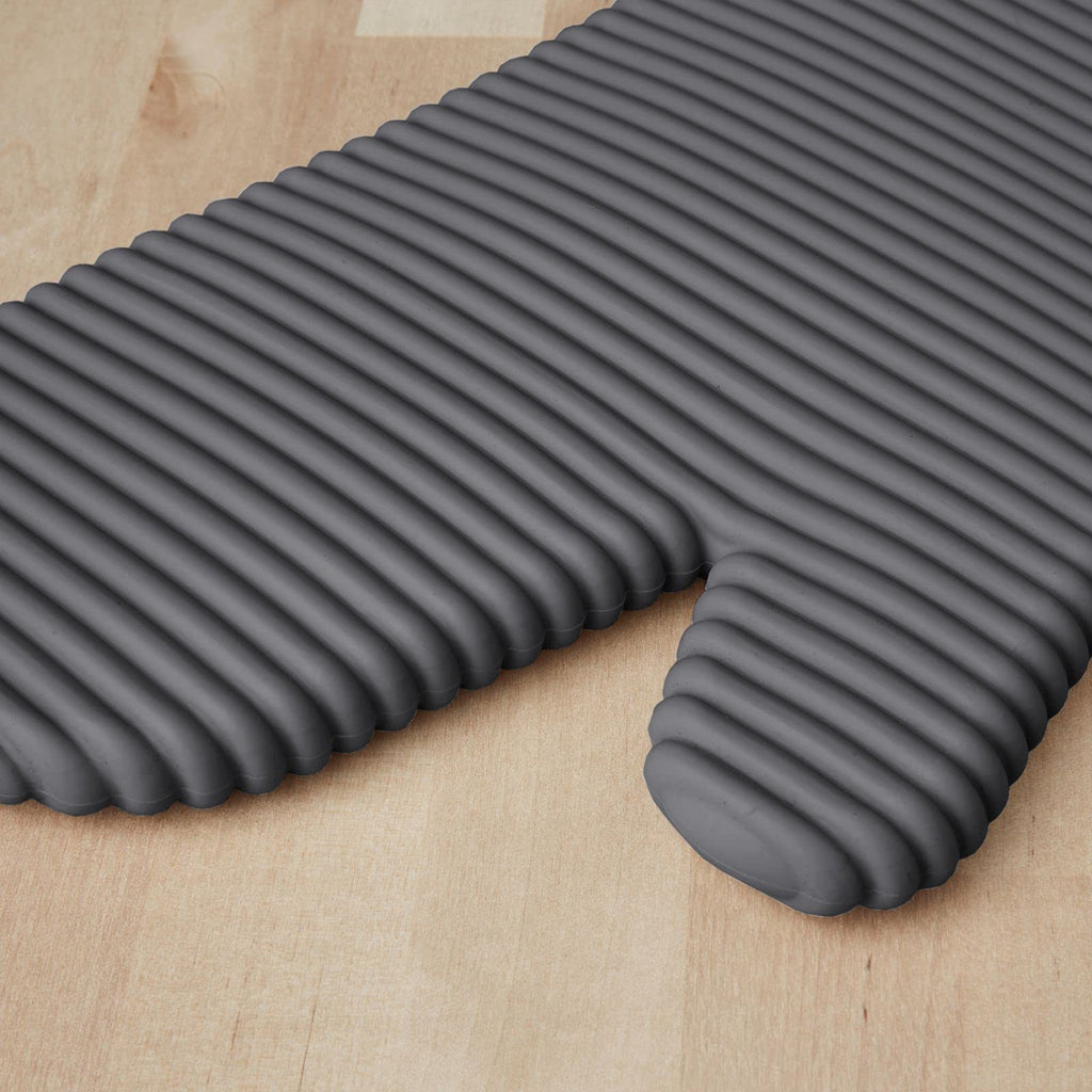 KITCHENAID Ribbed Soft Silicone Oven Mitt 2-Pack Set, 7.5"x13", Milkshake