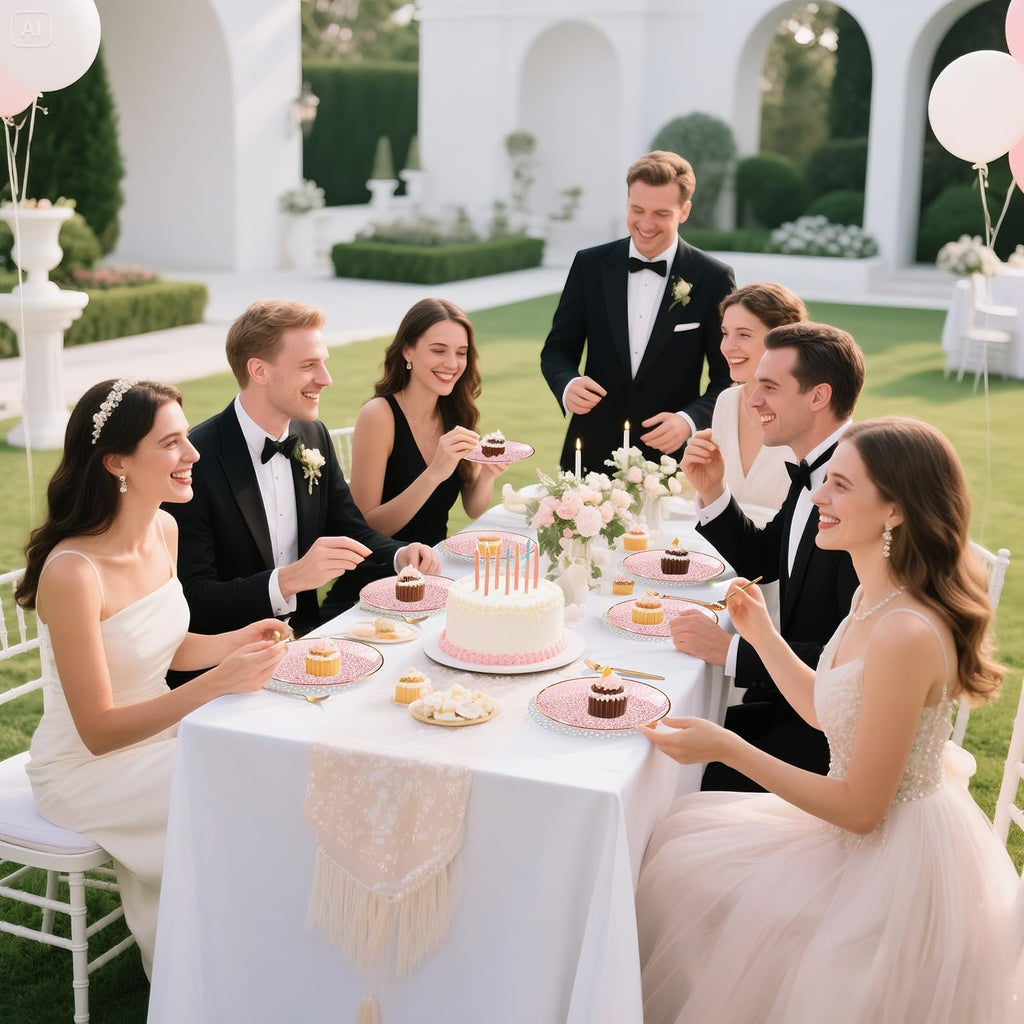 DaYammi 240Pcs Gold Plastic Plates Including 120Pcs Dessert Plates and 120Pcs Cake Forks,Hammered Party Plate,Clear Gold Appetizer plates Heavy duty Disposable Plastic Plate for Party Wedding Birthday