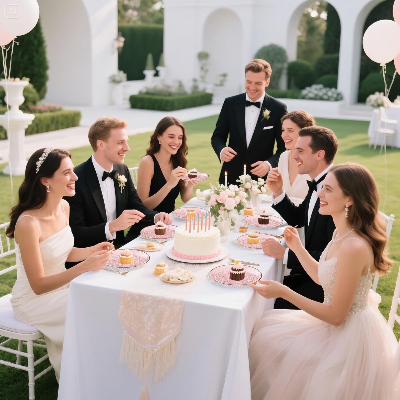 DaYammi 240Pcs Gold Plastic Plates Including 120Pcs Dessert Plates and 120Pcs Cake Forks,Hammered Party Plate,Clear Gold Appetizer plates Heavy duty Disposable Plastic Plate for Party Wedding Birthday
