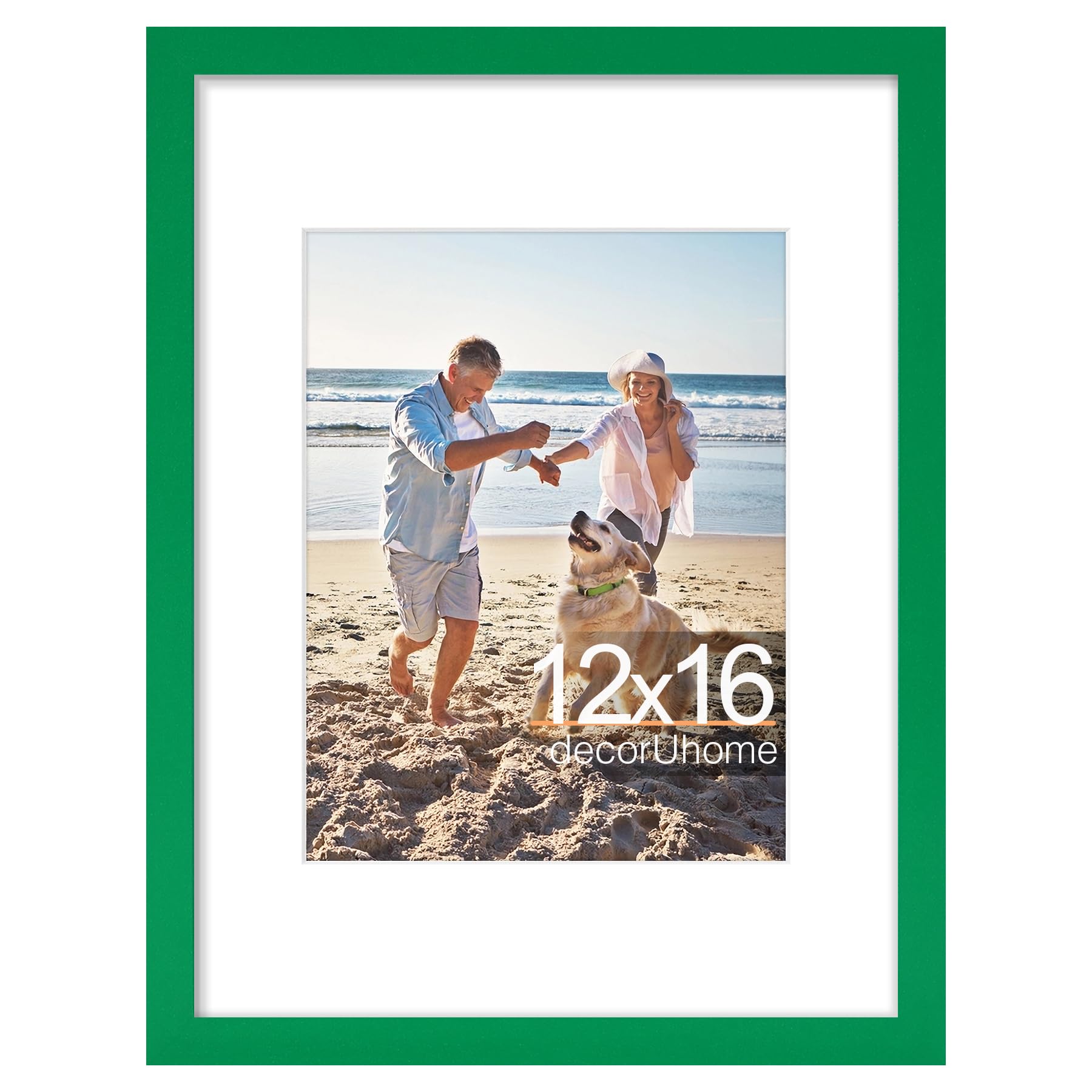 decorUhome 8x10 Picture Frame, Display Pictures 5x7 with Mat or 8x10 without Mat, Wall & Tabletop Display Photo Frame, Black, 1 Pack