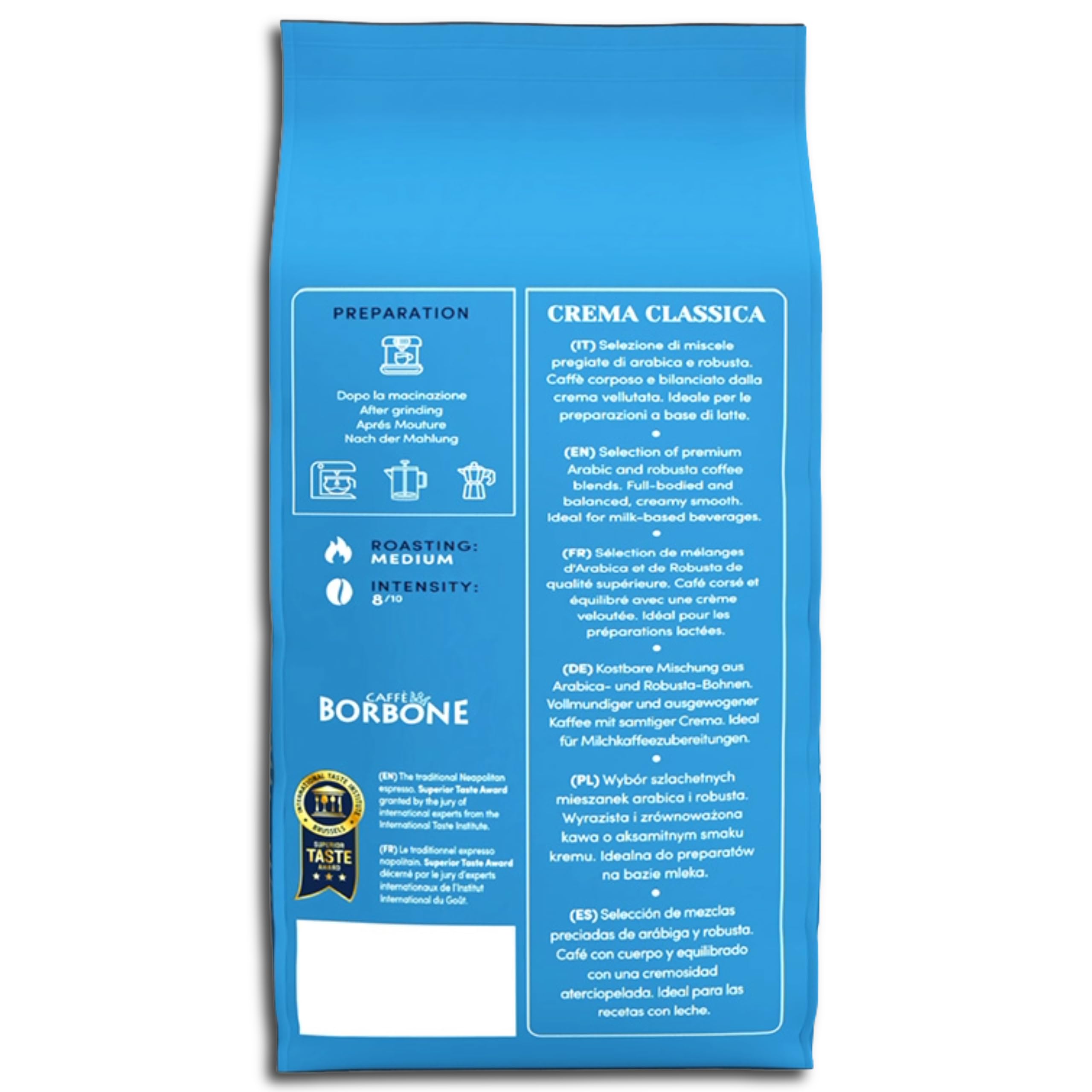 Caffè Borbone Crema Superiore Whole Bean Coffee, Arabica and Robusta Blend, Medium Roast, 2.2 lb Bag (Pack of 1)