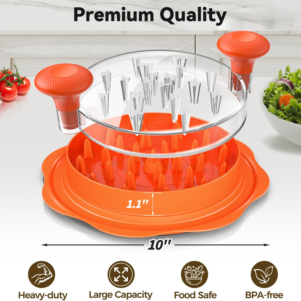Ukeetap 10" Pro Chicken Shredder Tool Twist Large for Kitchen, BPA-Free Food-Safe Meat Grinder, Visible Chicken Breast Meat Shredder with Strong Anti-Slip Bottom & Ergonomic Handle, Black