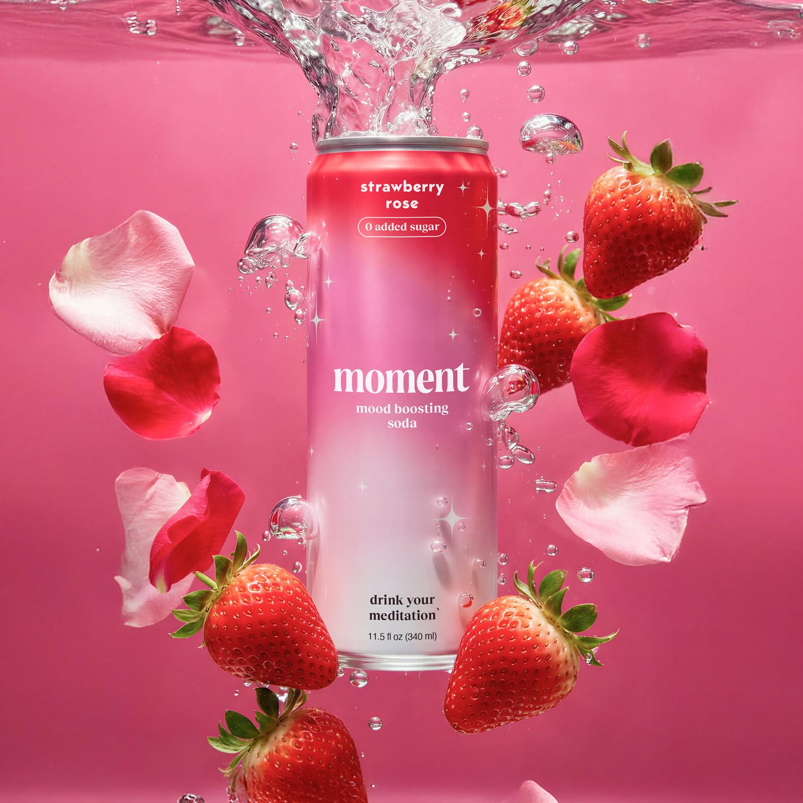 Moment Botanical Soda (Shark Tank) - Calm, Clarity & Relaxation with L-Theanine & Ashwagandha - Non Alcoholic Drinks for Adults - Sparkling Adaptogen Drink - 0 Sugar 0 Caffeine - 12 Pack 11.5 fl oz
