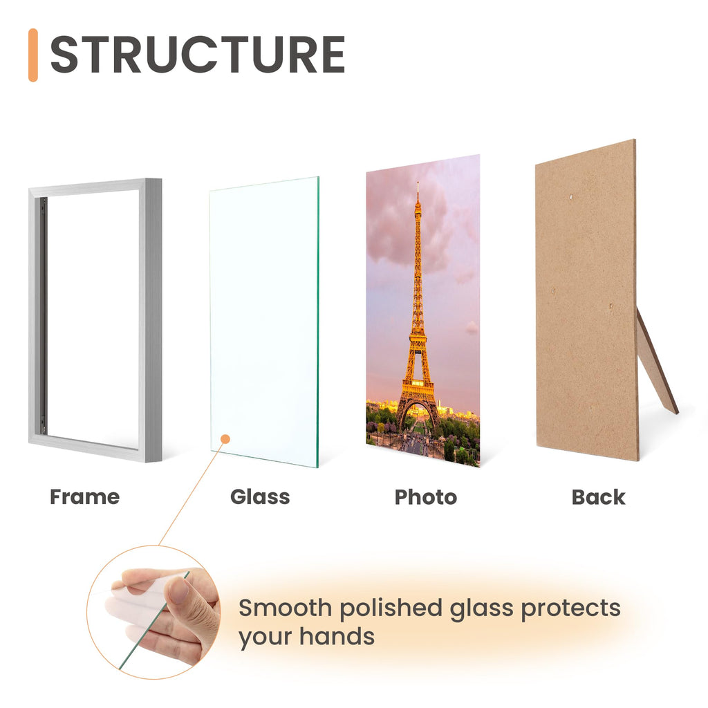 upsimples 5x7 Picture Frame Set of 3, Made of High Definition Glass for 5 x 7 Black Frames, Wall and Tabletop Display Thin Border Photo Frame for Home Décor