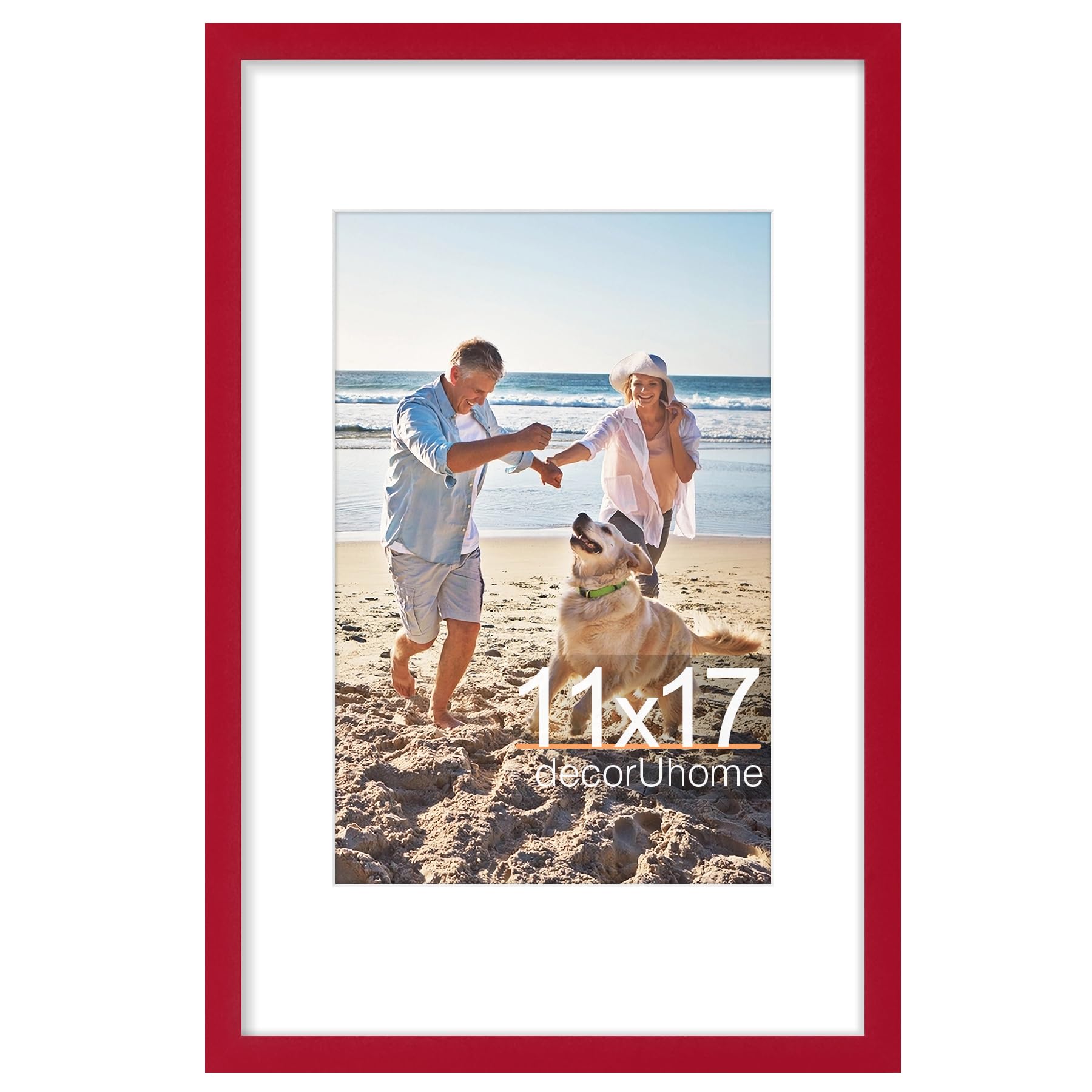 decorUhome 8x10 Picture Frame, Display Pictures 5x7 with Mat or 8x10 without Mat, Wall & Tabletop Display Photo Frame, Black, 1 Pack