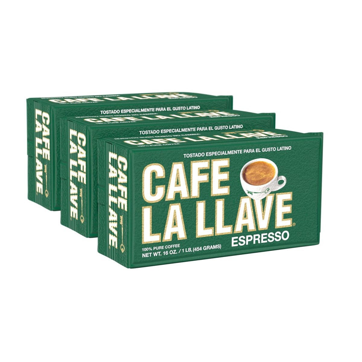Café La Llave Espresso Ground Coffee, Dark Roast, 10 OZ, Pack of 4
