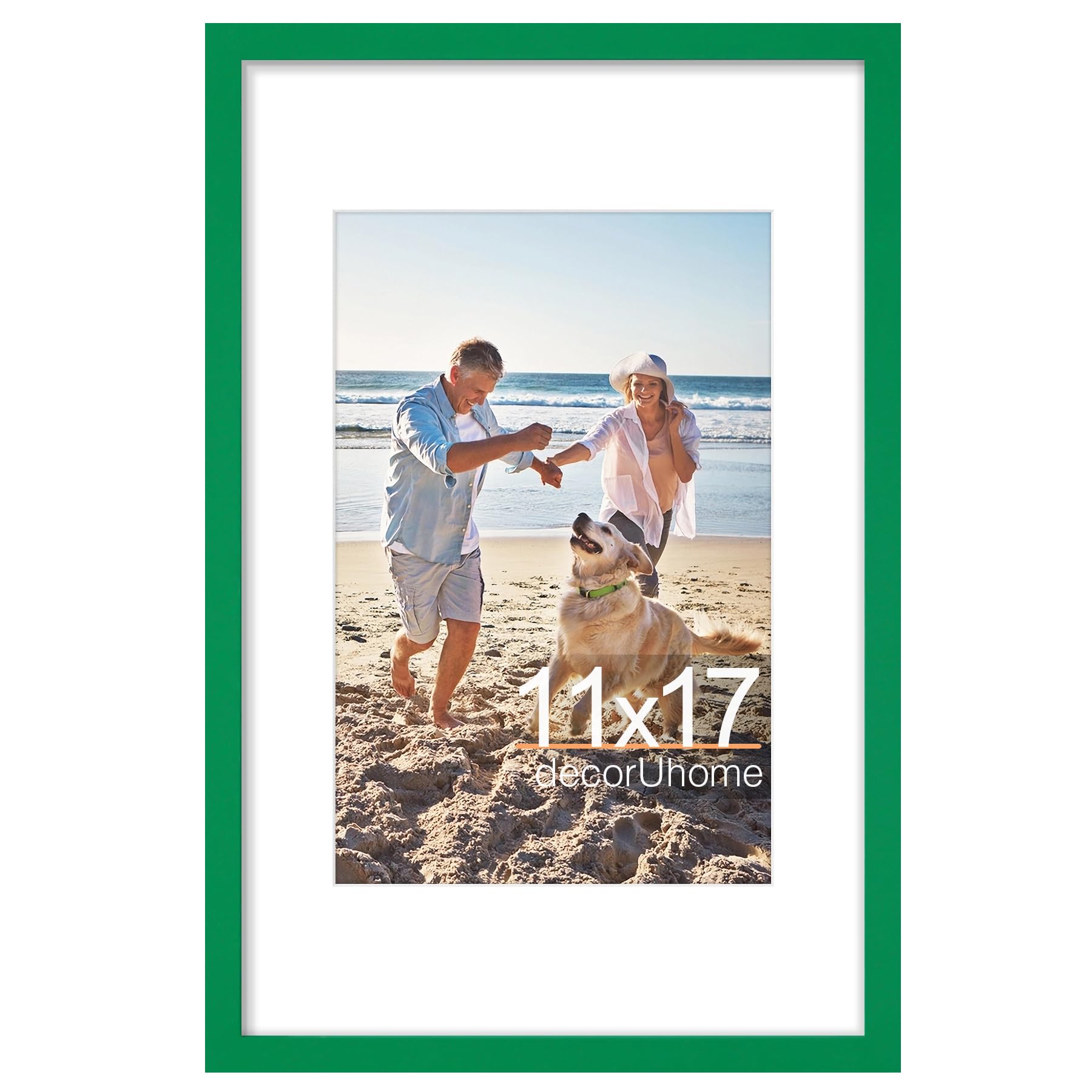 decorUhome 8x10 Picture Frame, Display Pictures 5x7 with Mat or 8x10 without Mat, Wall & Tabletop Display Photo Frame, Black, 1 Pack