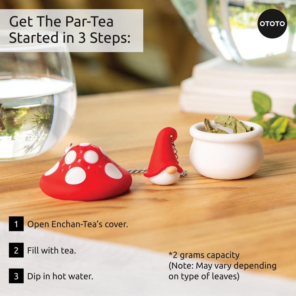 Cute Tea Infuser by OTOTO - Loose Leaf Tea Steeper, Tea Accessories, Tea Diffusers, Tea Infuser for Loose Leaf Tea, Tea Strainers, Cute Gifts, Tea Gift Set, Kitchen Gifts, Cooking Gadgets